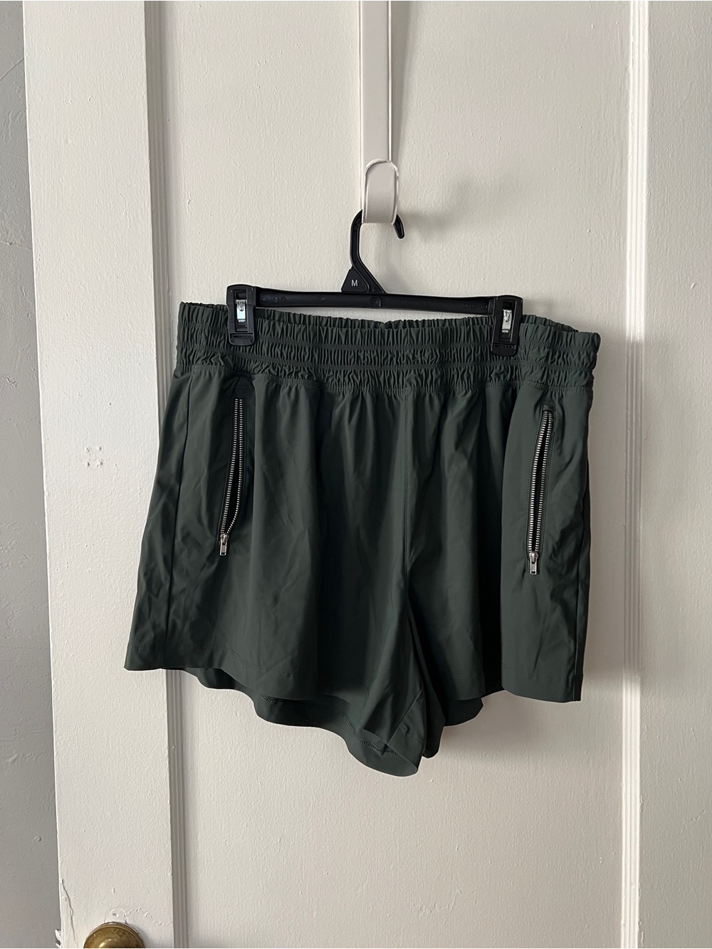 Old Navy Dark Green Athletic Shorts with Zip Pockets